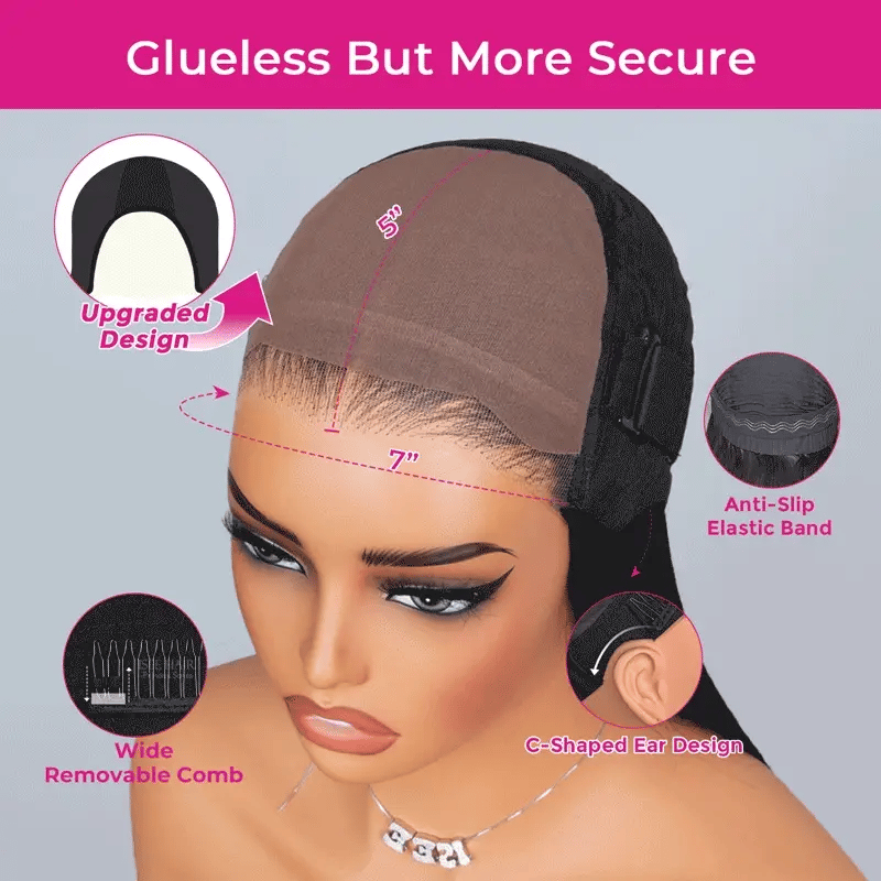 ISEE Body Wave Wear Go Glueless Lace Closure Wig Pre Cut HD Lace with Natural Hairline