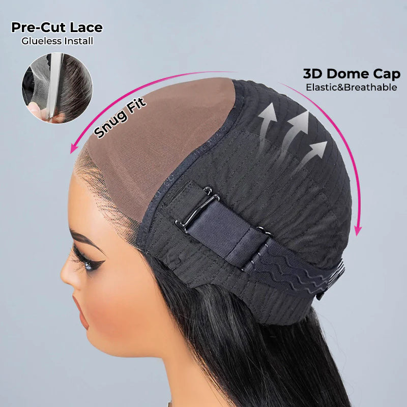 ISEE Body Wave Wear Go Glueless Lace Closure Wig Pre Cut HD Lace with Natural Hairline